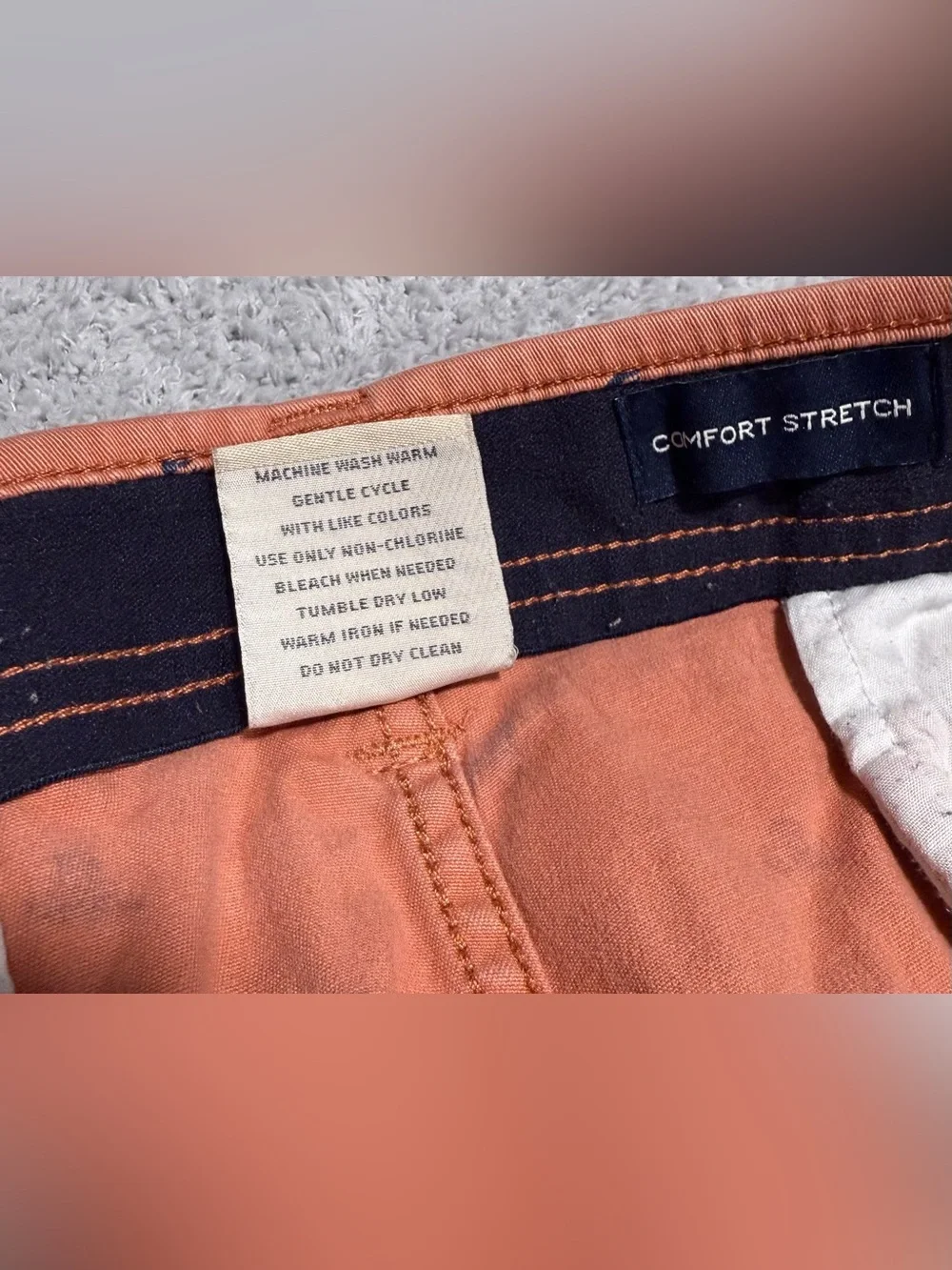 St John's Bay Men's Comfort Stretch Chino Dusty Coral Lobster Shorts Size 38